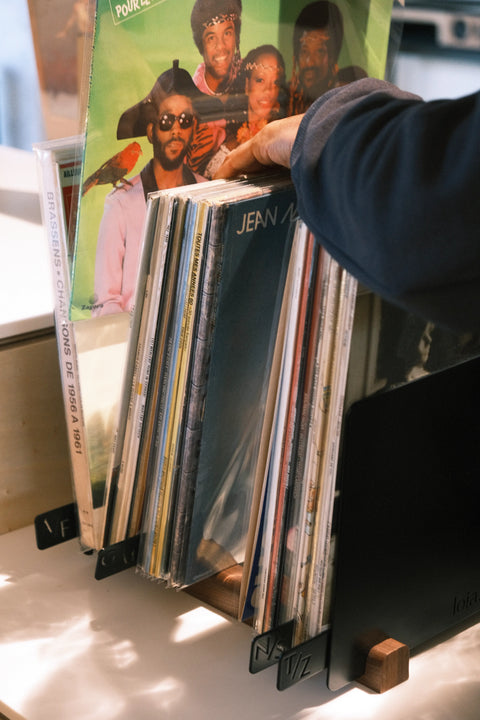 Le Rangement Vinyles Noir & Noyer