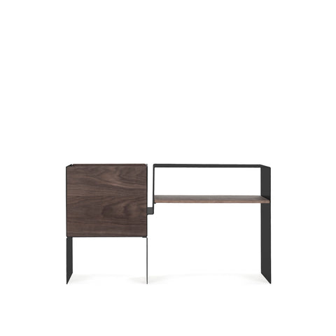 La Console Vinyles Basse - Noir & Noyer