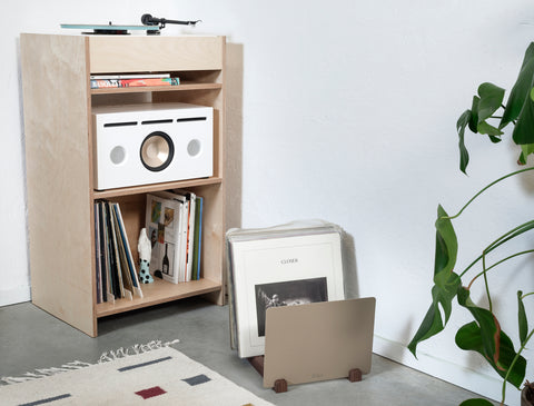 White & Beech Vinyl Storage