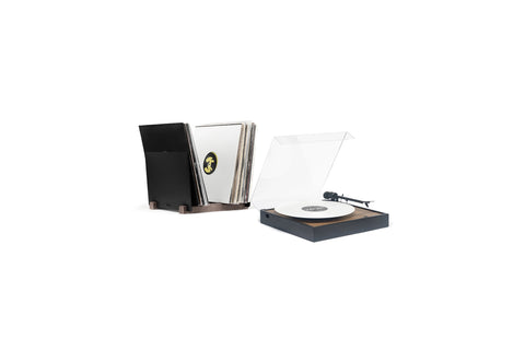 Le Pack Vinyle - Platine SQUARE & Rangement Vinyles Noir