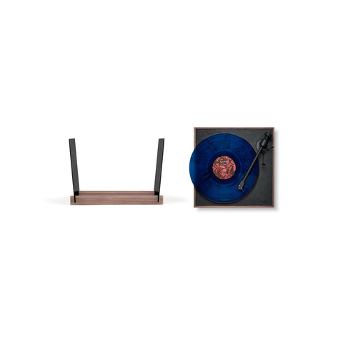 Le Pack Platine Square CC & Rangement Vinyles Noir & Noyer