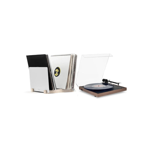 Le Pack Platine Square CC & Rangement Vinyles Blanc & Hêtre