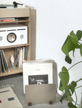 LOIA - Le Rangement Vinyles Noyer et Taupe - Stockage de vos vinyles - Accessoire Vinyles