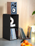 Le Pied Vinyles est un pied d'enceinte pensé pour fournir un support stable et solide pour votre enceinte, mais il offre également un vaste espace de rangement pour vos vinyles. Une double fonction idéale pour organiser votre espace audio dans votre intérieur. Meuble Hifi et Rangement Vinyles.