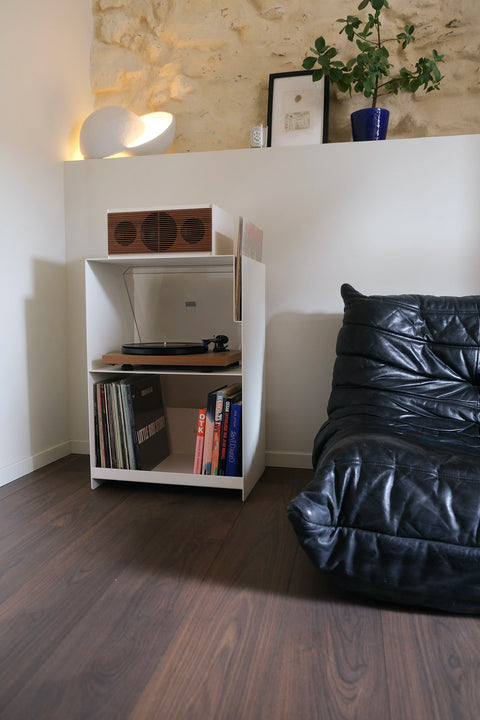 La Console Vinyles Acier AS - Blanc