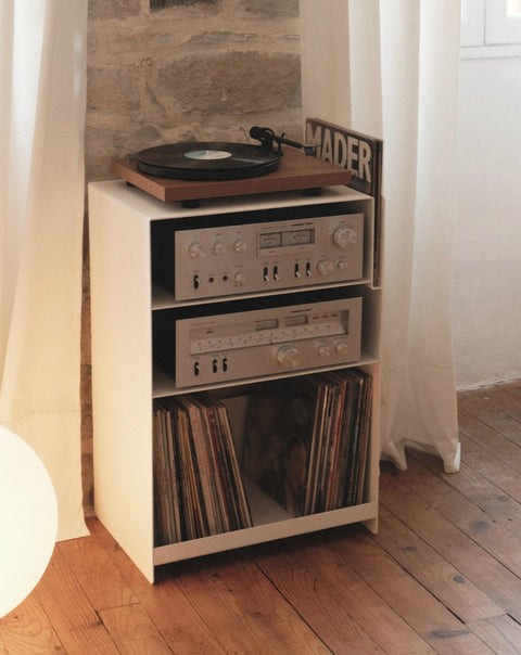 La Console Vinyles Acier - Blanc