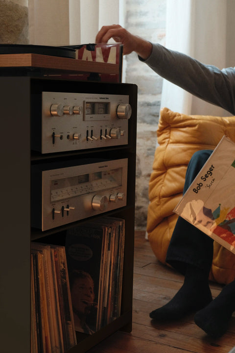 La Console Vinyles Acier - Noir