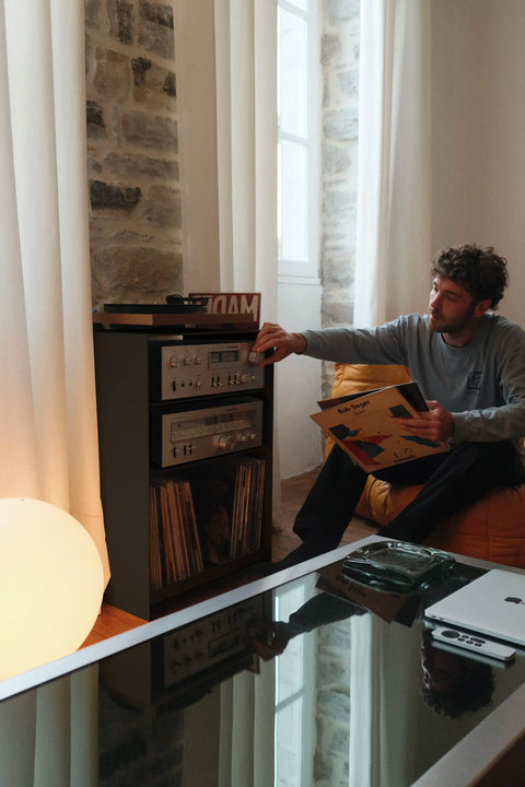 La Console Vinyles Acier - Noir