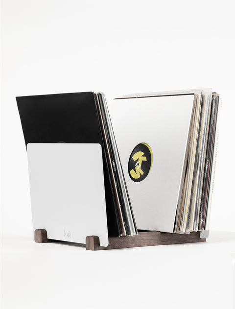 Le Rangement Vinyles Blanc & Noyer